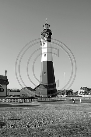 Tybee Lighthouse with Flag