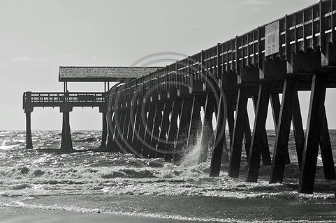 Tybee Island Pier with splash